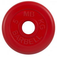 Диск обрезиненный d51мм MB Barbell MB-PltC51-5 5кг красный