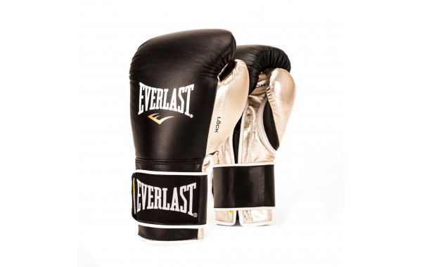 Перчатки тренировочные Everlast Powerlock 12oz P00000612 черный\золотой 600_380