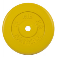 Диск обрезиненный d26мм MB Barbell MB-PltC26-15 15 кг желтый