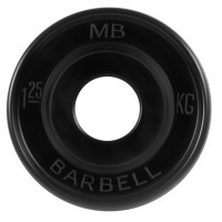 Диск олимпийский d51мм евро-классик MB Barbell MB-PltBE-1,25 1,25 кг черный