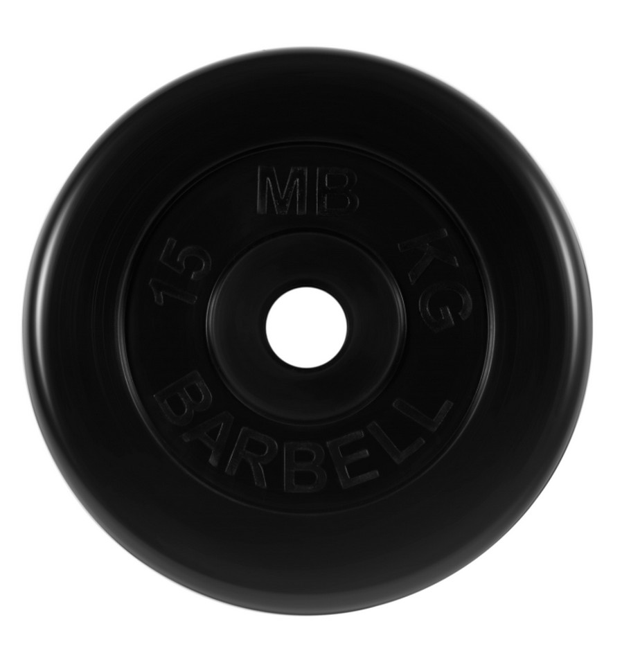 Диск обрезиненный d51мм MB Barbell MB-PltB51-15 15кг черный 911_940