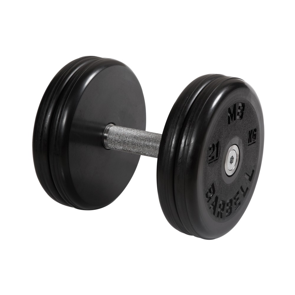 Гантель классик с вращающейся ручкой хром 21 кг MB Barbell MB-FdbEM-B21 1000_1000