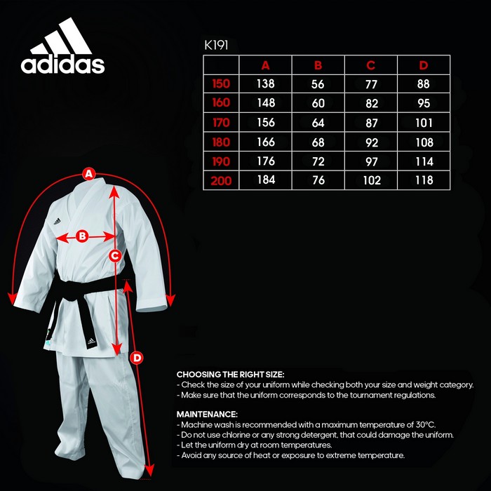 Кимоно для карате подростковое Adidas AdiLight WKF белое K191SK 700_700